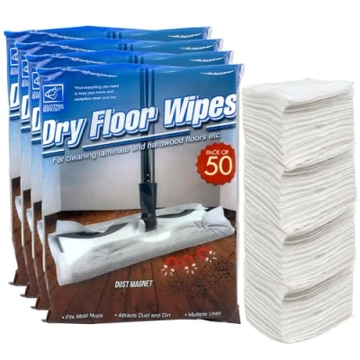 Imagen de Paquete de 200 paños desechables microfibra electrostáticos para fregona giratoria plana, toallitas limpieza multiajuste, 21 cm x 29 cm, se adapta a la mayoría fregonas como Swiffer, etc.