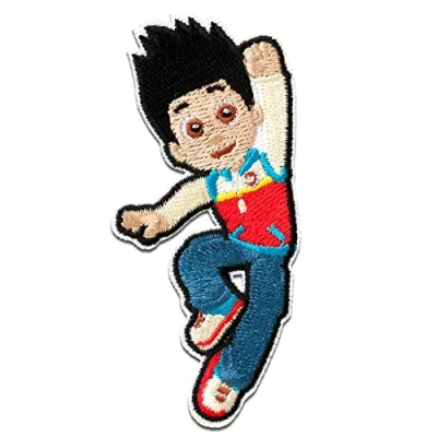 Imagen de Paw Patrol Patrulla Canina Ryder Parches Termoadhesivos Bordados Aplique Para Ropa, Tamaño: 7,8 x 3,5 cm
