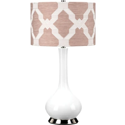 Imagen de Elstead Lámpara de mesa Milo, níquel blanco/rosa