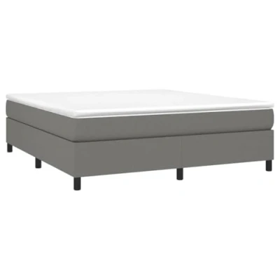 Imagen de vidaXL Estructura de Cama, Somier Matrimonio Listones, Base Cama Tapizada, Mueble para Dormitorio Hogar, Tela Gris Oscuro 180x200 cm