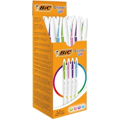 Imagen de BIC Cristal Up Bolígrafos Bonitos de Colores Punta Media (1,2 mm) Moda Surtidos, Caja 20 Unidades