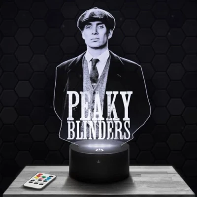 Imagen de lámpara de mesilla noche, luz nocturna táctil P.Blinders LED ilusión 3D, idea regalo para niños y niñas, Navidad, noche o adultos. TOP