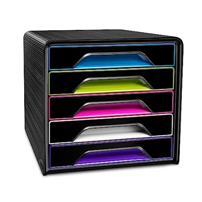 Imagen de Fichero cajones de sobremesa cep 5 negro/multicolor 360x288x270 mm