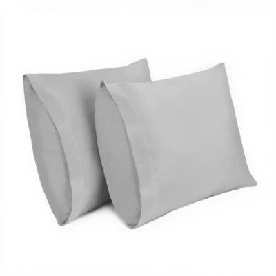 Imagen de Lirex 2 Paquetes Fundas de Almohada, 100% Algodón Transpirable Cubiertas para Almohada (50 x 50 cm, Gris Claro)