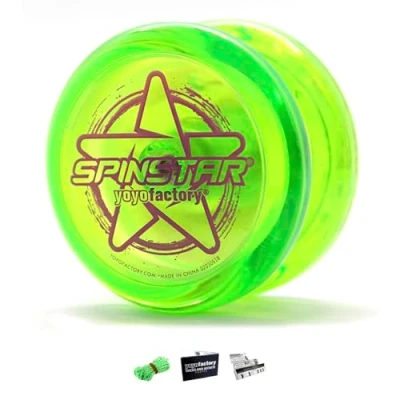 Imagen de YoyoFactory SPINSTAR Yo Verde (Genial para Principiantes, Juego Yoyo Moderno, Cuerda e Instrucciones Incluidas)