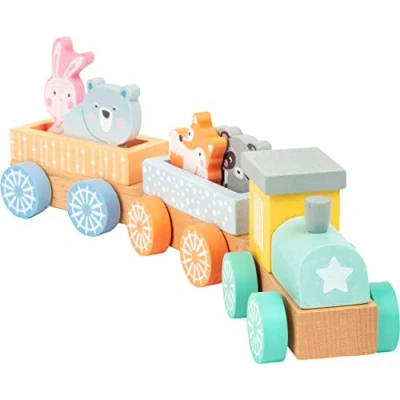 Imagen de Small Foot 11470 Tren de Madera Bosque Verano, clásico Juguete con Lindas Figuras Animales en Colores agradables.