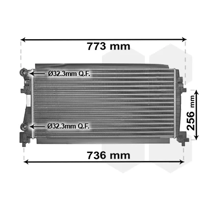 Imagen de VAN WEZEL 58002340 Radiador, refrigeración del motor Aluminio 650 322 24 *** IR PLUS con accesorios Aletas unidas mecánicamente