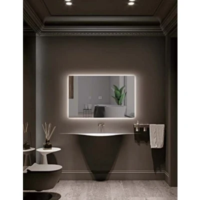 Imagen de Ledimex Espejo de baño LED Cuadrado Medida 90 x 80 cm Retroluminación por con IRC &gt;80 Sensor antivaho on/Off Luz Fria Modelo Italia