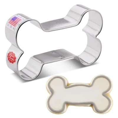 Imagen de Ann Clark Cookie Cutters Cortador de galletas hueso perro 8,9 cm Acero fabricado en EE. UU.