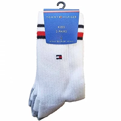 Imagen de Tommy Hilfiger Crew Sock, Blanco (White), 39 42 (Pack de 2) Unisex Niños