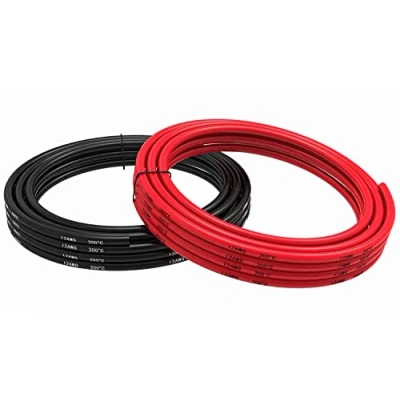 Imagen de Cable de silicona calibre 12 TUOFENG 10 metros [5 m negro y 5 rojo] enganche AWG suave flexible alambre cobre estañado Resistencia a alta temperatura