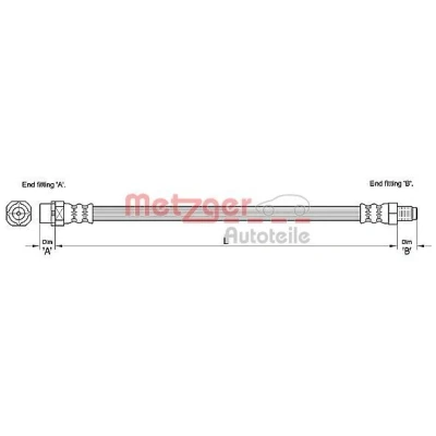 Imagen de METZGER 4110272 Latiguillos de Freno 419 MINI: Hatchback, Cabrio