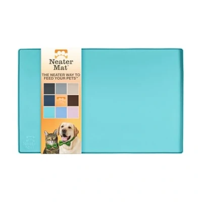 Imagen de Neater Pet Brands Mat Tapete de Silicona Impermeable para Cuencos Mascotas, Protege los Suelos Alimentos y Agua (48,3 x 30,5 cm Silicone, Turquesa)