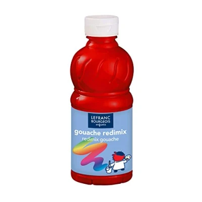 Imagen de Lefranc &amp; Bourgeois Educación, Gouache líquida Redimix, témperas para niños, 250ML Rojo primario, Pinturas niños y Manualidades