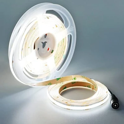 Imagen de TOPAI 12V Tira LED COB Blanco frio 6000K Flexible CRI 90+ 5M Alta Densidad 480LED/M Brillo Alto 4000Lm IP20 no impermeable para Cocina, Dormitorio, Hogar Bricolaje