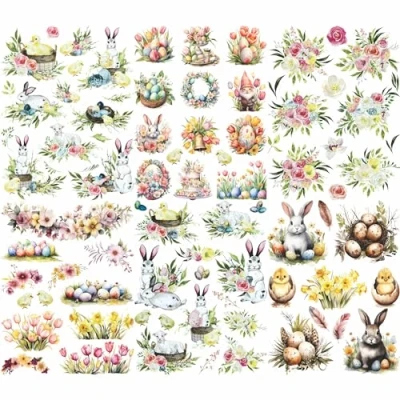 Imagen de Papel de arroz Acuarela Pascua, 20 x 26,6cm (6pc) 6 Diseños para Scrapbooking Tarjetas Manualidades, Decoupage by CRAFT KREATIVELY