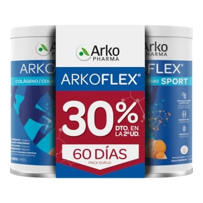 Imagen de Arkoflex Dolexpert Colageno 2 Envases 390 G Pack Sabor Naranja