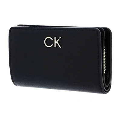 Imagen de Calvin Klein Mujer Cartera Re Lock Bifold French Wallet Grande, Negro (Ck Black), Talla Única