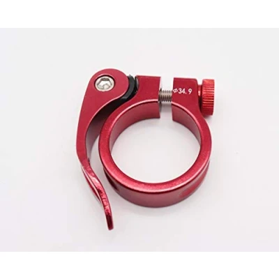Imagen de Sujeción de sillín bicicleta CarbonEnmy, aluminio con cierre rápido (34,9 mm), rojo
