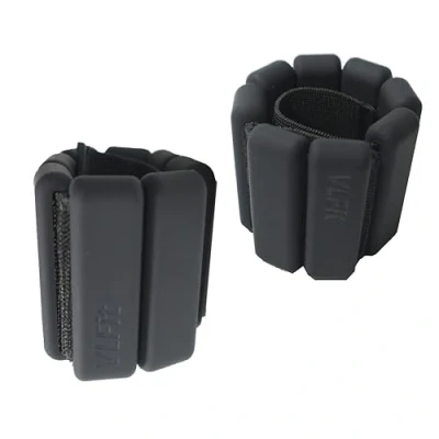 Imagen de VLFit 2 Pesas de muñeca Ajustables Juego y Tobillo portátiles duraderas para Yoga, Danza, Barra, Pilates, Cardio, aeróbic, Andar Set 1 Kilos 500 gr Cada Pulsera