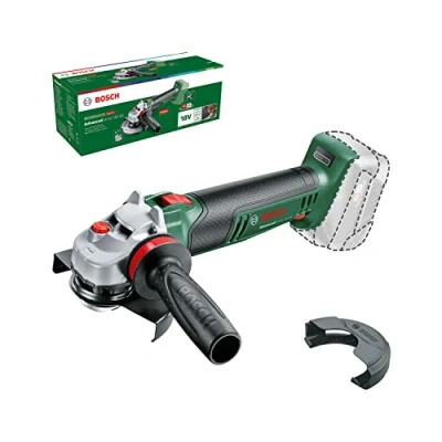 Imagen de Bosch 06033E5100 Amoladora Angular Pequeña a Batería AdvancedGrind 18V 80, sin Batería, Sistema de 18 Voltios, para Amolar, Cortar, Cepillar y Lijar Varios Materiales, en Embalaje Cartón