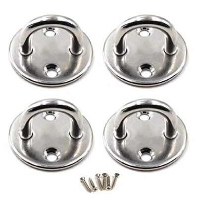 Imagen de M8 Plato de Gancho para techo Placa ocular 304 Acero inoxidable montaje en pared Servicio pesado colgar Paquete 4 (tornillos incluidos)