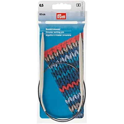 Imagen de Prym Rundstricknadeln ALU 60 cm 6,50 mm Grau Agujas Redondas, Aluminio, Gris, 6,5