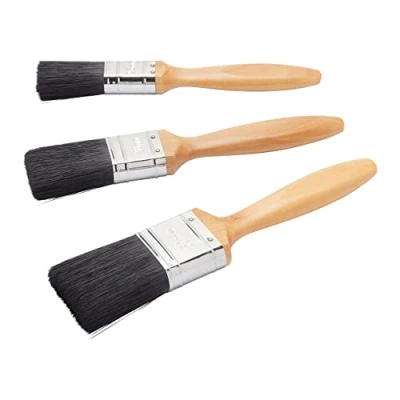 Imagen de Fit For The Job Juego de Pinceles Pintura Profesional 3 Piezas para un Acabado Suave con Pinturas en emulsión, Brillantes y satinadas Paredes, techos, Muebles, Madera Metal