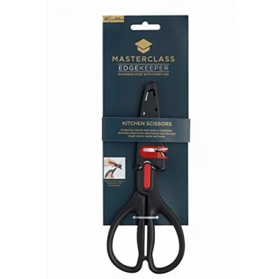 Imagen de MASTER CLASS EdgeKeeper Kitchen Scissors with Sharpener Sheath, Stainless Steel, Negro