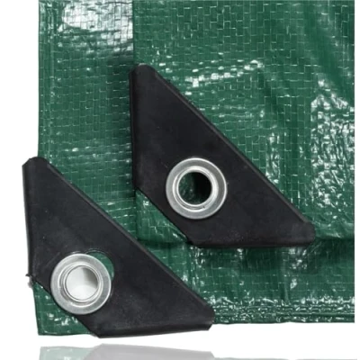 Imagen de lona de 2 x 3 cm, 200 g/m², verde, con ojales, impermeable, jardín y protección, multiusos, construcción para suelo tienda campaña, camping