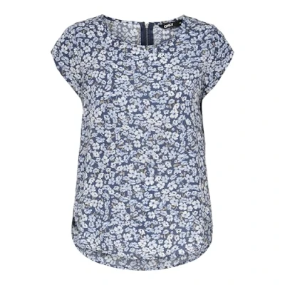 Imagen de Only Onlvic SS AOP Top Noos Ptm Shirt Camiseta, Vintage Indigo/AOP:Ranch Flower, 36 para Mujer