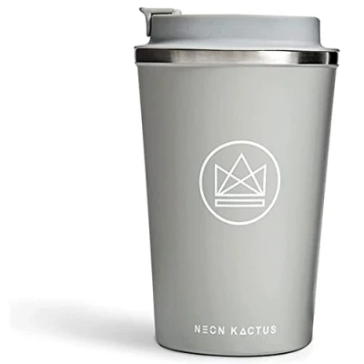 Imagen de Neon Kactus Taza Para Llevar Termo de 12oz Viaje Vaso Cafe Termico Acero Inoxidable Aislado Con Doble Pared Mantener Tu Bebida Fría o Caliente Tapa Hermética Forever Young