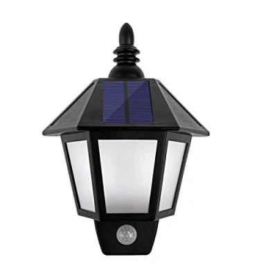 Imagen de Onerbuy lámpara de pared LED con energía solar para exteriores, luces seguridad montadas en la pared, llama parpadeante, valla jardín, patio, hexagonal