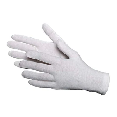 Imagen de Jah 2210 Guantes de algodón (12 pares, peso medio, sin pelusas, talla 8)