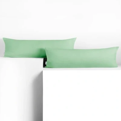 Imagen de DecoKing 2 Fundas de Almohada 20 x 120 cm, algodón, con Cremallera, Color Verde y ámbar