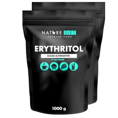 Imagen de Nature Diet Eritritol 2 x 1000 g Edulcorante natural Cero calorías Reemplazo de azúcar Sustituto