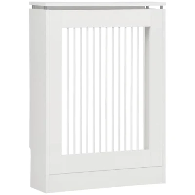 Imagen de HOMCOM Cubierta de Radiador Cubre Moderno Pintado MDF con Estante Superior para Salón Dormitorio Oficina 60x18x84 cm Blanco