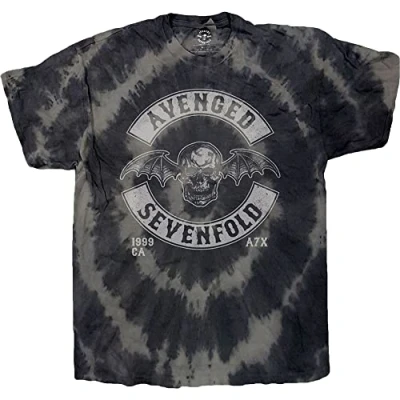 Imagen de Avenged Sevenfold Deathbat Crest (Dip Dye) Camiseta Tie Dye para hombre Carbón, Medium