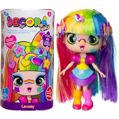 Imagen de Decora GIRLZ 1 mini muñeca de moda + 8 sorpresas accesorios y pegatinas Juguete 12,7 cm coleccionable para niños a partir 4 años Estilo único personalizar