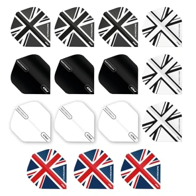 Imagen de RED DRAGON Hardcore Union Jack Paquete de selección Plumas Dardos Estándar Extra Gruesos 5 Juegos por (15 vuelos en Total)