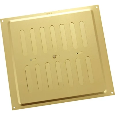 Imagen de MAP 949 33 Metal Adjustable Air Vent 9&quot; x 9&quot;, Triple Brick Sliding Hit &amp; Miss Aluminium Grille Cover (229mm 229mm), Gold
