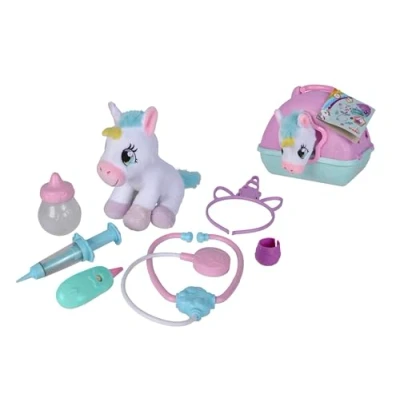 Imagen de Simba Doktorkoffer mit Plüsch Einhorn / 20cm Koffer 23x20cm Zum Aufklappen 3Jahre Maleta de médico con Unicornio Peluche, 20 cm, maletín 23 x para 3 años +, Large (4006592067540)