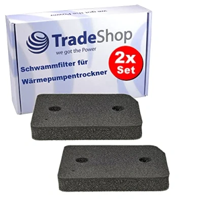 Imagen de Trade Shop 2 filtros de esponja compatibles con Miele TCF650WP TWF640WP TSF643WP TWF660WP TSF663WP TCD440WP TCD450WP TWD440WP