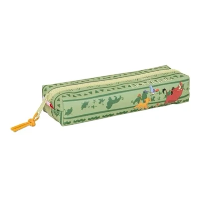Imagen de Safta Mufasa Portatodo Rectangular Niño, Estuche Infantil, Ideal para Niños en Edad Escolar, Cómodo y Versátil, Calidad Resistencia, 22x7x40 cm, Color Verde/Beige
