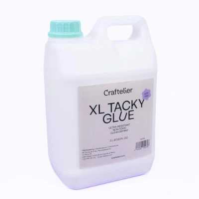 Imagen de Craftelier Tacky Glue Pegamento Líquido Multiusos Extrafuerte para Proyectos de Scrapbooking y otras Manualidades No tóxico Secado Transparente, Flexible Resistente Cantidad 2 Litros