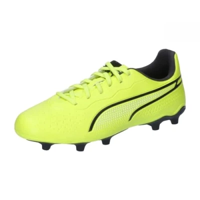 Imagen de Puma KING Match FG/AG JR Unisex Botas de fútbol con tacos para niños, Talla: 38.5, Electric lime/black/poison pink Zapatos