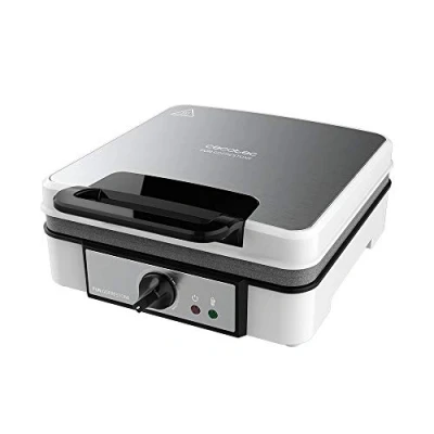 Imagen de Cecotec Gofrera Eléctrica Fun Gofrestone 4Inox. 1200 W, Acero Inoxidable, 4 Gofres a la vez, Revestimiento antiadherente Rockstone, Temperatura ajustable