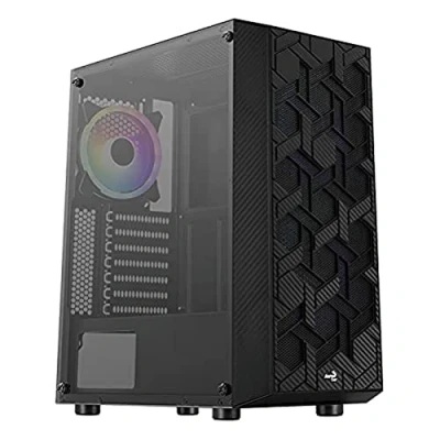 Imagen de Aerocool Hive ARGB Mid Tower PC Gamng Case with Tempered Glass Window, 2 x Fans, USB 3.0, Supports ATX/Micro ATX/Mini ATX, Black,ACCM PV27033.11