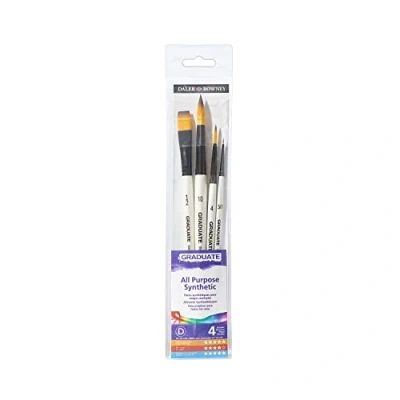Imagen de Estuche con 4 Pinceles DALER ROWNEY Graduate : Redondo 5/0, 4, 10, Plano Lavis 1/2