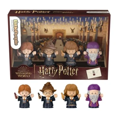 Imagen de LITTLEPEOPLE COLLECTOR Harry Potter y la Piedra Filosofal Pack 4 Figuras Harry, Ron, Hermione Dumbledore, inspirados en película, HVG45